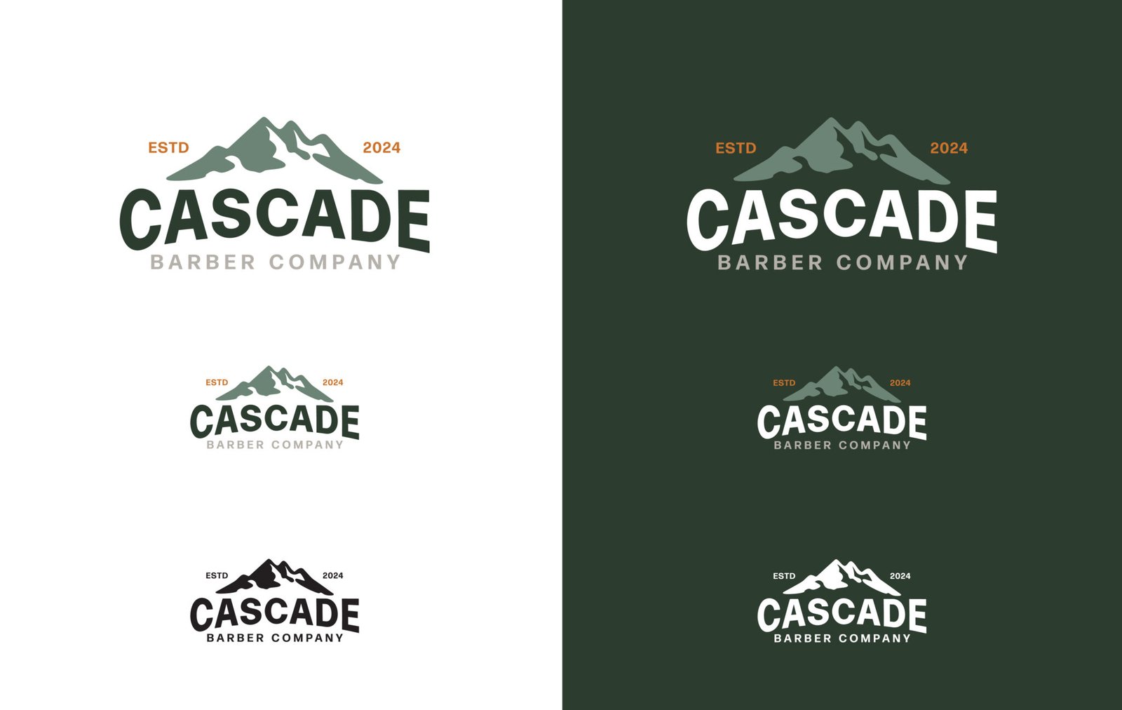 Cascade Barber Company logo and visual identity